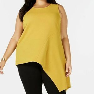 Alfani Sleeveless Asymmetric  Longline Yellow Tunic